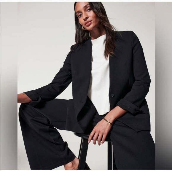 Spanx The Perfect Oversized Collarless Blazer Ponte Black XL - Picture 3 of 16